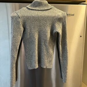 BDG Light Gray Ribbed Turtleneck Sweater